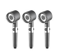 Cabezal De Ducha De Masaje De 4 Modos Con Cepillo De Silicona, Pistola Rociadora Desmontable, Cabezal De Ducha De Baño De Alta Presión De Mano Con Filtro(3pcs shower head)