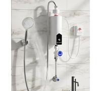 Cabezal de ducha eléctrico sin tanque, calentador de agua termostático, juego de cabezal de ducha termostático, temperatura ajustable para el hogar, baño, máquina de calentamiento de