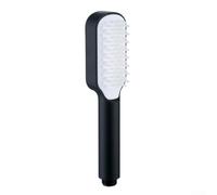 Cabezal de ducha ergonómico G1/2 con peine de cerdas de silicona y chorro de agua a presión para mejorar el enjuague del cabello y el cuero cabelludo (negro)