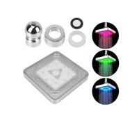 Cabezal De Ducha Fijo Cuadrado Con Rociador Superior Tipo Lluvia, 7 Colores Que Cambian Gradualmente, 3 Colores Con Sensor De Temperatura Y LED.(3 color square)