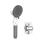 Cabezal de ducha filtrado con ahorro de agua de alta presión, 10 rociadores, cabezal de ducha de mano, resistencia a caídas, boquilla de ducha de baño blanca y negra(White Base Set)