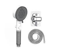 Cabezal de ducha filtrado con ahorro de agua de alta presión, 10 rociadores, cabezal de ducha de mano, resistencia a caídas, boquilla de ducha de baño blanca y negra(White Shower set)