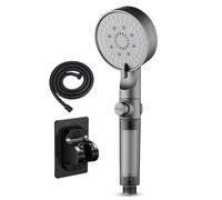 Cabezal de ducha filtrante, alcachofa con filtro para agua dura y 5 modos de chorro - Kit solución para agua dura con manguera para baño, casa, apartamento, uso doméstico, viaje, hotel, spa