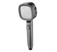 Cabezal de ducha gris con botón de parada, interruptor de pausa de ahorro de agua de 3 modos para baja presión, pulverizador de baño ABS con control de flujo de una tecla, para una fácil limpieza alta