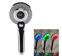 Cabezal de ducha LED con sensor de temperatura, Juego de cabezal de rociado de ducha de mano con cambio de 3 colores Cabezal de ducha con sensor de temperatura G1/2 Rociador de ahorro de agua para bañ