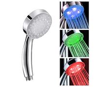 Cabezal de ducha led de mano, alcachofa de ducha con luz led 3 colores, chorro fuerte y ahorro de agua, ideal para baño moderno y confortable, fácil instalación y diseño elegante