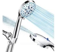 Cabezal de ducha mano con pistola rociadora 2 engranajes, Spa masaje 5, grifo lluvia alta presión Para Baño(Sliver)