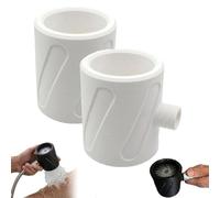 Cabezal de ducha para hombres mejorado, cabezal de ducha para hombres de alta presión, masajeador universal de mano con calefacción para baño, orificio grueso antiobstrucción (2pcs-White)