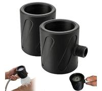 Cabezal de ducha para hombres mejorado, cabezal de ducha para hombres de alta presión, masajeador universal de mano con calefacción para baño, orificio grueso antiobstrucción (2pcs-Black)
