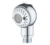 Cabezal de ducha plateado con aumento de presión de 2 velocidades, boquilla ergonómica de cepillo meridiano para lavar el cabello, cama, salón y baño doméstico (plástico)