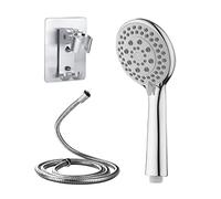 Cabezal de Ducha Que Ahorra Agua, Rociador de Ducha Universal Cromado, Alcachofa de Ducha con Manguera de 1,5 m, Adecuado para Bañarse y Ducharse en Familia(Plata)