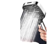 Cabezal de ducha turbo presurizado de 8 modos, panel grande de 12 cm, ahorrador de agua, filtro ABS engrosado.(Gray 2pcs)