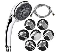 Cabezal de ducha y manguera-Lucksun 7 ajustes de modo, cabezales de ducha grandes de lujo, con cabezal de ducha de alta presión de mano y juego de manguera para baño (1,5 m)