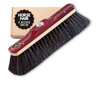 Cabezal de escoba de crin de caballo 28 cm, cepillo de barrido duradero 9 filas con sillín lacado, herramienta de mampostería versátil