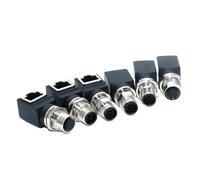 Cabezal de extensión del adaptador hembra M12 a RJ45 A 8P Gigabit hembra RJ45 recto(M12 8P A type male rotatable RJ45 90)
