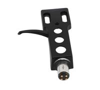 Cabezal de Fono, con 4 Cables, Reemplazo de Montaje de Cabezal de Tocadiscos Universal, Postes en Forma de S de Bayoneta H 4 Estándar, Aleación de Aluminio (BLACK)