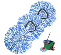 Cabezal de fregona de repuesto para Oceda, paquete de 3 cabezales de repuesto compatibles con sistema RinseClean de 2 tanques, microfibra y lavable a máquina, no es fácil de desalojar (no para sistema