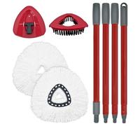 Cabezal de fregona giratoria, base, mango, juego de repuesto para Ocedar Easywring 1 sistema de tanque de 4 secciones, mango de fregona, cabezal de fregona, cabezal de cepillo de repuesto para O Cedar