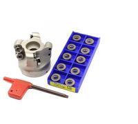 Cabezal de fresado frontal EMRW 6R 50 mm, 63 y 80 RPMT RDKW RCGT 1204, insertos para herramientas para acero templado, duro, hierro fundido(50mm and YBG205)