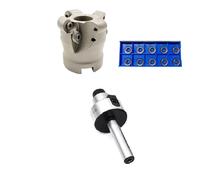 Cabezal de fresado frontal MR5R 50 22 EMRW 6R 63 para inserto RPMT (10 piezas) y portaherramientas R8 MT2 MT3 MT4 FMB22(EMR5R-50-22-4T,C12-FMB22)
