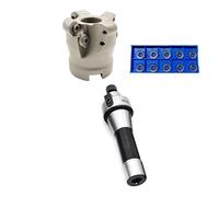 Cabezal de fresado frontal MR5R 50 22 EMRW 6R 63 para inserto RPMT (10 piezas) y portaherramientas R8 MT2 MT3 MT4 FMB22(EMR6R-63-22-4T,R8-FMB22(7-16))