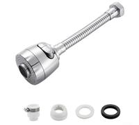 Cabezal de grifo de cocina, 3 tamaños de 14 a 23 mm, extensor de aireador de grifo giratorio de 360 grados, flujo de ahorro de agua antisalpicaduras, apto para fregadero de cocina (19 cm + adaptador)
