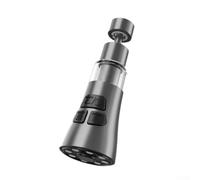 Cabezal de grifo giratorio de 360 grados con accesorio pulverizador de agua de tres modos | Filtro antisalpicaduras desmontable para fregadero de cocina | Acero inoxidable 316 y ABS | Incluye 9 (gris)