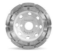 Cabezal de lija de diamante prémium, 1 unidad, diámetro 125 mm x 22,2 mm, 2 filas, para hormigón, granito, mampostería, piedra natural, compatible con amoladoras angulares.