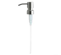 Cabezal de loción de acero inoxidable, dispensador de jabón de metal 304 con acabado de espejo plateado, botella de 25 mm para jabón líquido y champú, tubo de 14 cm incluido (F)