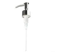 Cabezal de loción de acero inoxidable, dispensador de jabón de metal 304 con acabado de espejo plateado, botella de 25 mm para jabón líquido y champú, tubo de 14 cm incluido (C)