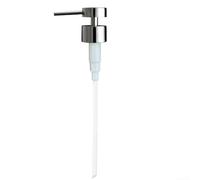 Cabezal de loción de acero inoxidable, dispensador de jabón de metal 304 con acabado de espejo plateado, botella de 25 mm para jabón líquido y champú, tubo de 14 cm incluido (G)