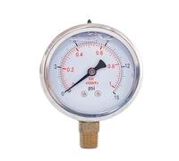 Cabezal de manómetro sísmico Glycerine Filled Compound Pressure Gauge 2 Inch Dia 1/4 Lower Mount -30 InHg-30,30, 60,100,160, 200,300,600 Psi & Bar(-30 InHg to 30 psi)