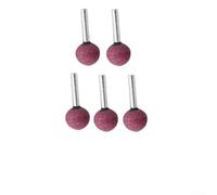 Cabezal de muela abrasiva piedra, juego 5 brocas esféricas redondas con cabeza cerámica for tallar y grabar, vástago 6 mm, compatible herramientas rotativas (6 x 20 rojo)