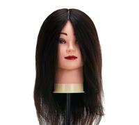 Cabezal de peluquería para formación WZ1 de Gabbiano, cabello natural, color n.° 1, largo 16"