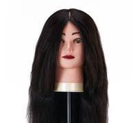 Cabezal de peluquería para formación WZ1 de Gabbiano, cabello natural, color n.° 1, longitud 20"