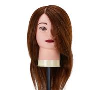 Cabezal de peluquería para formación WZ1 de Gabbiano, cabello natural, color n.° 4, largo 16"