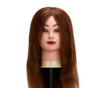 Cabezal de peluquería para formación WZ1 de Gabbiano, cabello natural, color n.° 4, largo 20"