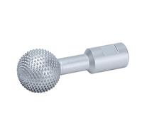 Cabezal de Pulido Esférico, que Ahorra Esfuerzo Lima Giratoria Esférica Fácil Instalación Mango de 1 Pulgada OD Exquisita Mano de Obra para Trabajos en Metal para la Fabricación de(Plata, 14 mm)