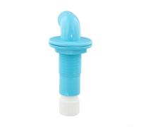 Cabezal de pulverización aireador ajustable para sistemas Livewell, manguera de 3/4 a 1-1/8 pulgadas, codo de 90 grados, polipropileno de grado marino, azul y blanco (29 mm)