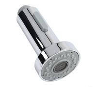 Cabezal de pulverización de repuesto para fregadero de cocina para grifos extraíbles con doble configuración de pulverización de lluvia y espuma e interfaz de rosca estándar G1/2 (cromo)