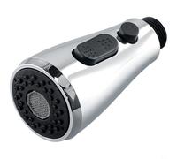 Cabezal de pulverización extraíble de cocina de repuesto para grifo mezclador de lavabo, plástico ABS de ingeniería con acabado plateado galvanizado, estilos de pulverización duales para lluvia y