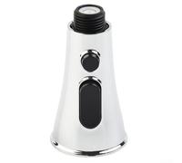 Cabezal de pulverización extraíble para grifo de cocina, acabado cromado ABS con salida de agua de dos etapas, reemplazo fácil de instalar para grifos mezcladores estándar de fregadero de 4 puntos