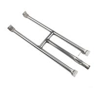 Cabezal de quemador de acero inoxidable para asar barbacoa, en forma de H, redondo, grado 304, resistente al calor, entrada de gas ajustable, agujeros preperforados, compatible con horno de mesa