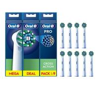 Cabezal de Recambio para cepillo Oral-B Pro Cross Action/ Pack 9 uds