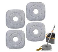 Cabezal de recambio para mopa, 4 almohadillas de microfibra | Paño de limpieza cuadrado altamente absorbente para limpieza profunda en húmedo y seco de pisos, parquet, hogar, cocina, cuarto de baño