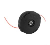 Cabezal de recortadora con sistema de protuberancia y alimentación para recortadoras de rosca M8 x 1 25 LH, construcción de nailon ABS, línea fácil para avanzar para césped y jardín, negro (1 unidad)