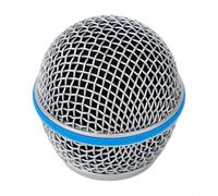 Cabezal de repuesto de rejilla de micrófono de acero con parabrisas de espuma para micrófonos dinámicos Shure Beta 58a 87a y Pg58, color plateado, paquete de cuatro unidades para cantar en escenario