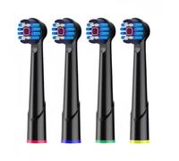 Cabezal De Repuesto For Cepillo De Dientes Eléctrico - Compatible Con Oral-B Pro1/600/650/670/680/750, Pro2/2000/2500/2000S(4Pcs Black)