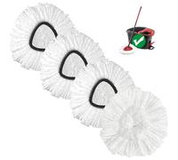 Cabezal de repuesto para fregona, 4 unidades de repuesto para fregona giratoria compatible con sistema O-Cedar EasyWring de 1 tanque, microfibra lavable a máquina, no es fácil de desalojar