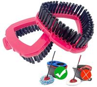 Cabezal de repuesto para fregona giratoria, compatible con el sistema Vileda Turbo Mop 2 tanques, cepillo triangular para suelos, 2 cabezales de limpieza para baño, cocina, pared, cubierta, cerdas de